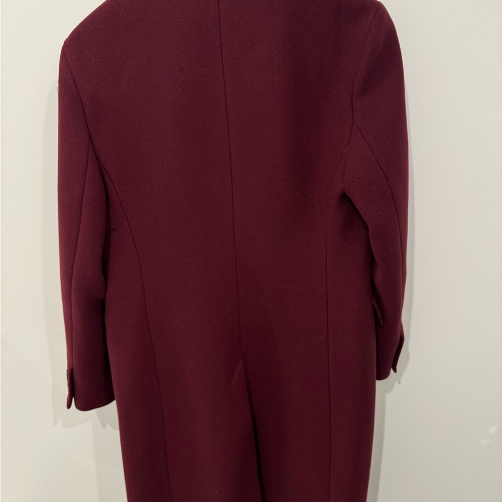 Zara Burgundy Double-Breasted Trench Coat - Picture 9 of 13